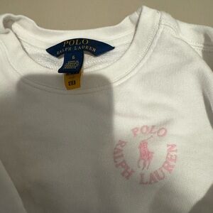 Polo by Ralph Lauren Kids White Shirt with Pink Logo